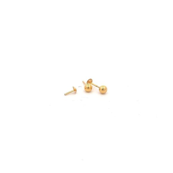 18K Gold Earrings Screw Type Tiny Balls - Picture 5 of 5